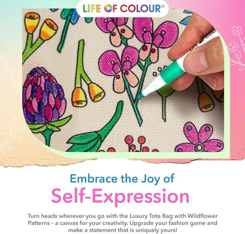 Life of Colour Painting Kit - 2 Flower in Vase Boards Acrylic Paint Pens for No Mess Painting - Impressive 15.7 x 11.8 Inches Ready for Joyful Display - Arts and Crafts for Adults in Saudi Arabia