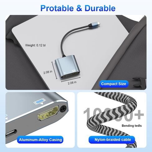 USB C إلى محول HDMI ، 4K USB Type-C إلى محول HDMI [Thunderbolt 4/3Compatible] متوافق مع iPhone 15/15PRO/15Promax ، MacBook Air/Pro in Kuwait