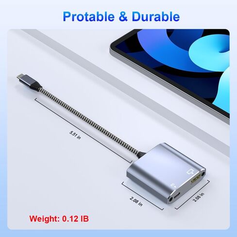 USB C إلى محول HDMI ، 4K USB Type-C إلى محول HDMI [Thunderbolt 4/3Compatible] متوافق مع iPhone 15/15PRO/15Promax ، MacBook Air/Pro in Kuwait