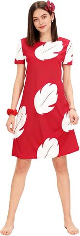 Poboola Lilo Costume Adult Lilo Dress Women Red Hawaiian Dress Halloween Cosplay Summer Island Princess Party Novelty Outfit in Kuwait