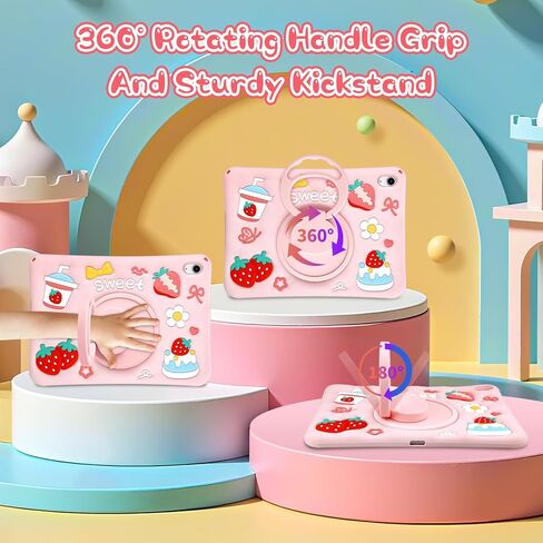 للحصول على IPAD 10th Generation Case 10.9 بوصة 2022 لـ iPad A16 CASE 11th Generation 2025 مع حزام الكتف حامي الشاشة 3D مع غطاء واقٍ مقاوم للوقوف 360 درجة in Kuwait