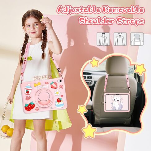 للحصول على IPAD 10th Generation Case 10.9 بوصة 2022 لـ iPad A16 CASE 11th Generation 2025 مع حزام الكتف حامي الشاشة 3D مع غطاء واقٍ مقاوم للوقوف 360 درجة in Kuwait