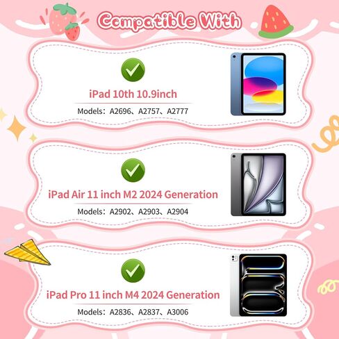 للحصول على IPAD 10th Generation Case 10.9 بوصة 2022 لـ iPad A16 CASE 11th Generation 2025 مع حزام الكتف حامي الشاشة 3D مع غطاء واقٍ مقاوم للوقوف 360 درجة in Kuwait