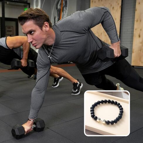 Long tiantian Heavy Bracelet for Mens Heavy Bracelets Dumbell Iron Bracelet Weighted Bracelets for Men Jewelry Gifts for Christmas in Saudi Arabia