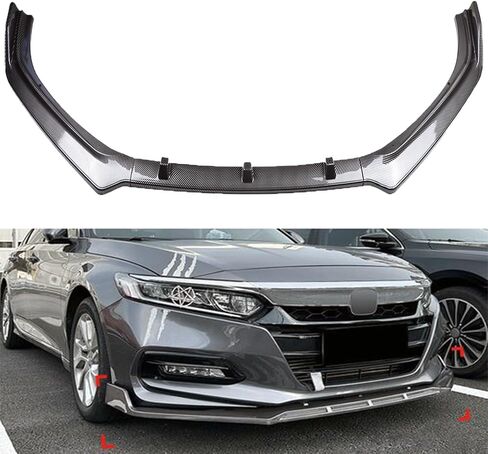 MUCO New Front Bumper Lip Compatible with 2018-2021 10th Gen Honda Accord 4 Door Sedan Glossy Black in Saudi Arabia