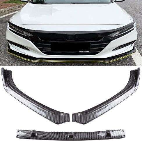 MUCO New Front Bumper Lip Compatible with 2018-2021 10th Gen Honda Accord 4 Door Sedan Glossy Black in Saudi Arabia