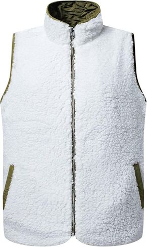 SHEWIN Women Puffer Vest Casual Stand Collar Sleeveless Puffer Jacket Warm Winter Reversible Zip Up Outerwear with Pockets in Saudi Arabia