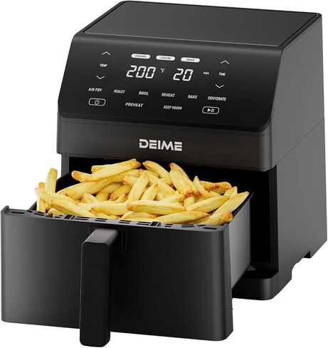 Die Air Fryer 6.5 QT Oilless 1700W سعة كبيرة من المقايض الطهي الصحية مع 10 نافذة طبخ مرئية ، سلة غير لاصقة in Kuwait