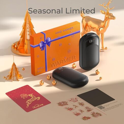 تدفئة اليدين قابلة لإعادة الشحن ، 4 عبوات أكثر دفئًا من اليد الكهربائية مع صندوق هدايا ، وبطارية LED وشاشة درجة الحرارة ، وسخان جيب محمول سريع للتدفئة ، والنساء ، والتخييم ، والصيد السماوي in Kuwait
