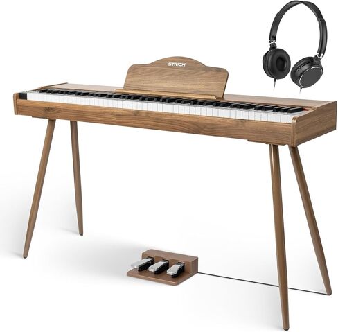 Strich Digital Piano 88 Keys ، لوحة مفاتيح مرجحة للمطرقة ، لوحة مفاتيح البيانو الكهربائية ذات الحجم الكامل مع حامل ، مكبرات صوت 25Wx2 ، تدعم USB-Midi/Wireless Connecting SDP-300S (نمط الأثاث) in Kuwait