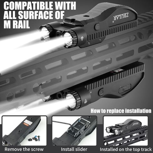 2000 LUMEN MLOK و PICATINNY مثبتة على المصباح التكتيكي للليزر الأخضر الليزر (IR) ليزر 3 في 1 ، مع مفتاح ضغط عن بُعد للبندقية in Kuwait