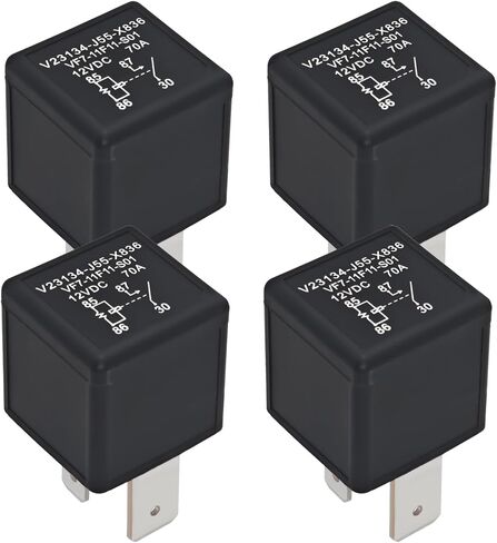 VF7-11F11-S01 Automotive Relay (Pack of 2) – 12VDC 70A 4-Pin High-Current Relay - Direct Replacement for 4-1393306-6, V23134-J55-X836 in Saudi Arabia