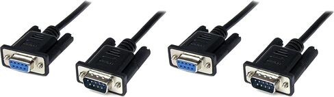 Startech.com 2M أسود DB9 RS232 كابل المودم الفارغ التسلسلي F/M - DB9 ذكر إلى أنثى - 9 دبوس كابل المودم الفارغ - 1x DB9 (M) ، 1x DB9 (F) ، أسود (SCNM9FM2MBK) (حزمة 2)) in Kuwait
