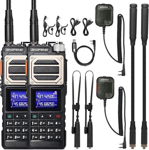 Baofeng UV-25 10W Dual Band Ham Handheld Radio, Tri-Power, UHF VHF FM Airband NOAA Receiver with 5200mAh Battery USB-C Port, 999CH, Tactical Two Way Radio for Adults, Chirp Compatible, Coyote Brown in Saudi Arabia