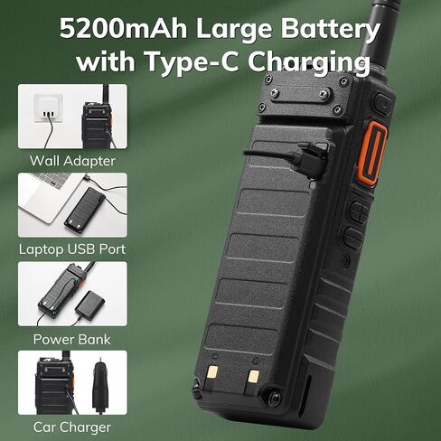 Baofeng UV-25 10W Dual Band Ham Handheld Radio, Tri-Power, UHF VHF FM Airband NOAA Receiver with 5200mAh Battery USB-C Port, 999CH, Tactical Two Way Radio for Adults, Chirp Compatible, Coyote Brown in Saudi Arabia