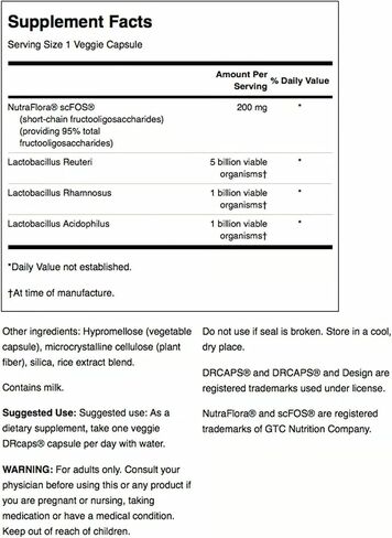 Swanson L. Reuteri Probiotic Plus w/L. Rhamnosus L. Acidophilus & FOS Prebiotic Digestive Support - Promotes Gut Health w/ 7 Billion CFU per Capsule - (30 Veggie Capsules) (4 Pack) in Saudi Arabia