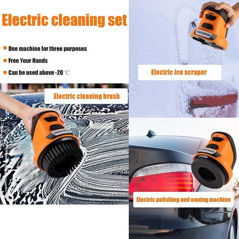 3-in-1 Electric Ice Scraper for Cars & Home – Cordless Handheld Defroster, Cleaner & Polisher, 500 RPM Motor, 2000mAh Battery, Type-C Charging, Lightweight & Portable in Saudi Arabia