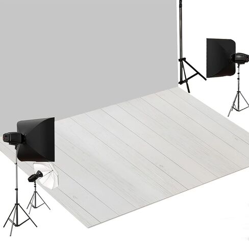 Kate Floor Mats - White Wooden Backdrop Rubber Flooring for Newborn Photography Props Studio 5x4ft in Kuwait