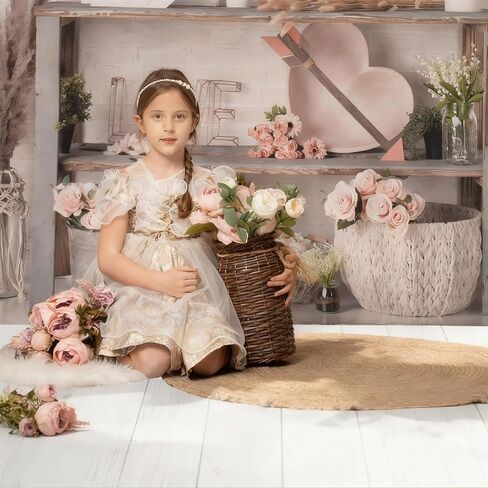 Kate Floor Mats - White Wooden Backdrop Rubber Flooring for Newborn Photography Props Studio 5x4ft in Kuwait