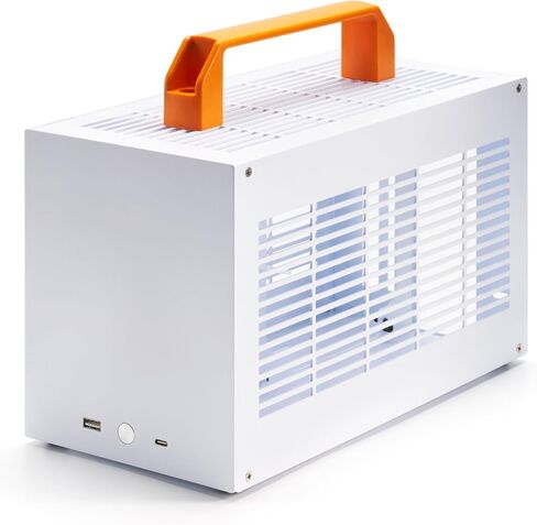 K49-BL Mini ITX Case - 8.3L Small Form Factor, Supports GPU up to 300mm, CPU Cooler up to 69mm, SFX PSU, USB 3.0 & Type-C Front I/O, Includes Acrylic Side Panel & Carrying Handles in Kuwait