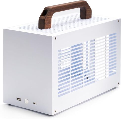 K49-BL Mini ITX Case - 8.3L Small Form Factor, Supports GPU up to 300mm, CPU Cooler up to 69mm, SFX PSU, USB 3.0 & Type-C Front I/O, Includes Acrylic Side Panel & Carrying Handles in Kuwait