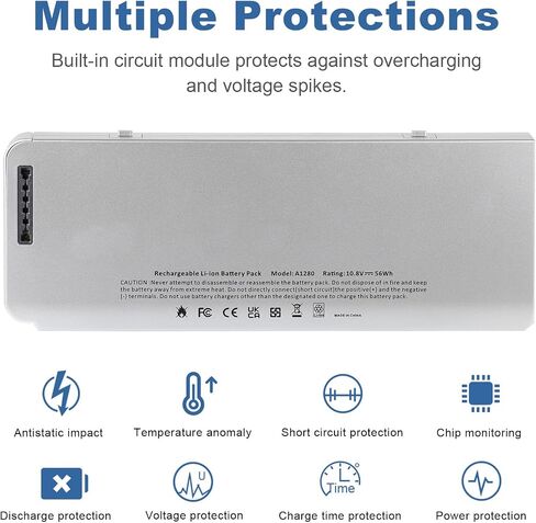 Buying Buying 56WH A1280 بطارية الكمبيوتر المحمول لـ Apple A1280 A1278 (إصدار 2008) MacBook 13 بوصة ، Compabiel لـ MB771G/A MB467LL/A MB466LL/A in Kuwait