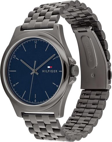 Tommy Hilfiger Men's Classic 3H Quartz Watch - Stainless Steel Bracelet - 3ATM/30 Meters Water Resistance - Minimalist, Casual Elegance for Him - 42mm in Kuwait