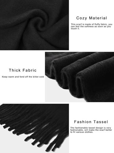 وشاح بطانية كبير الحجم للنساء لفصل الشتاء والخريف أوشحة سميكة منقوشة من الكشمير الناعم مع مهدب in Kuwait