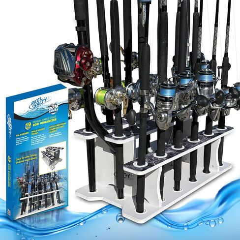Rush Creek Creations Reel Salty Premium Marine Grade Grade Roding Rod Organizer ، 11fishing Rod Rack ، Design Bi-Level ، Proensistan in Kuwait