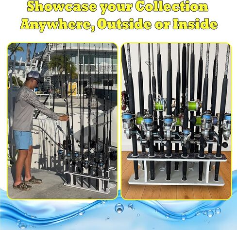 Rush Creek Creations Reel Salty Premium Marine Grade Grade Roding Rod Organizer ، 11fishing Rod Rack ، Design Bi-Level ، Proensistan in Kuwait