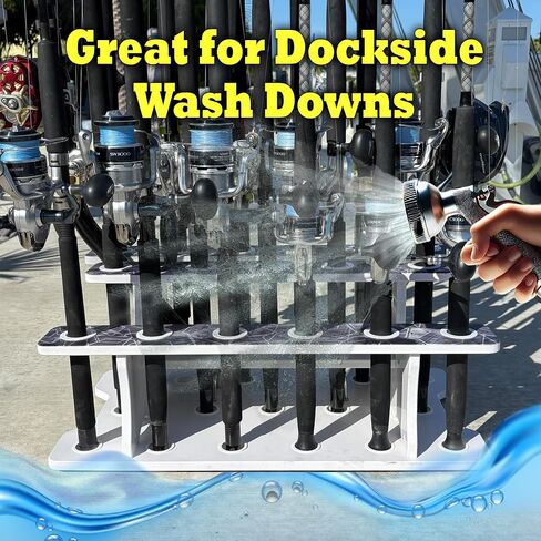 Rush Creek Creations Reel Salty Premium Marine Grade Grade Roding Rod Organizer ، 11fishing Rod Rack ، Design Bi-Level ، Proensistan in Kuwait