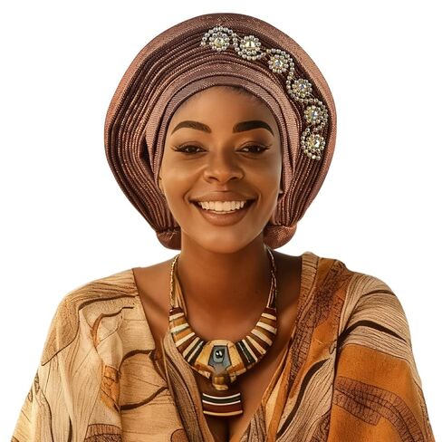 العمائم الإفريقية الرائعة ، والقبعات ، ورؤوس الجيل النيجيري الأنيق لفائف الرأس الأفريقية وروابط رأس الجيل التلقائي in Kuwait
