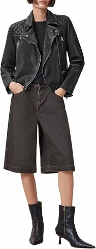 Women's Cargo Leather Biker Jacket in Saudi Arabia