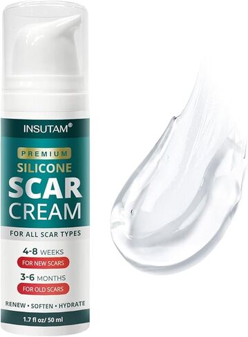 هلام ندبة السيليكون المتقدم: هلام إزالة الندبة 1.7 أوقية (50 جم) - ندوب ناتجة عن الجراحة أو الحروق أو سكانسي - للرجال والنساء الذين تتراوح أعمارهم بين 20 و 45 عامًا والذين يتعرضون لقلق من الندوب - يوم استخدام | ليلة الليل | in Kuwait