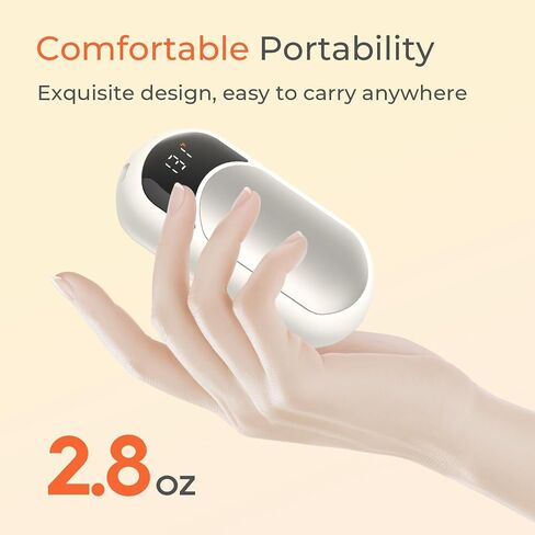 Hand Warmers Rechargeable 2 Pack, Electric Hand Warmer with Gift Box, LED Battery and Temperature Display, Quick Heating Portable Pocket Heater, for Men Women, Camping, Hunting White in Saudi Arabia