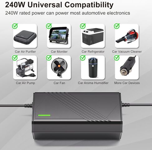 AC to DC Converter 180W 15A 110V to 12V Power Adapter with Fast Cooling Fan, Car Cigarette Lighter Socket Power Supply for Car Vacuum, Refrigerator, Inflator in Kuwait