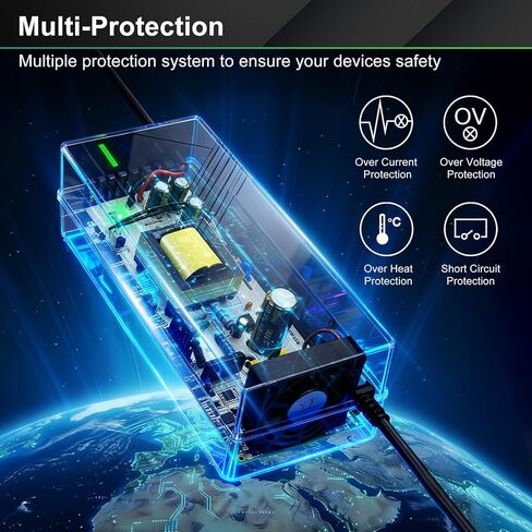 AC to DC Converter 180W 15A 110V to 12V Power Adapter with Fast Cooling Fan, Car Cigarette Lighter Socket Power Supply for Car Vacuum, Refrigerator, Inflator in Kuwait