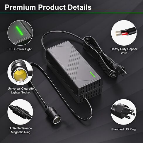 AC to DC Converter 180W 15A 110V to 12V Power Adapter with Fast Cooling Fan, Car Cigarette Lighter Socket Power Supply for Car Vacuum, Refrigerator, Inflator in Kuwait