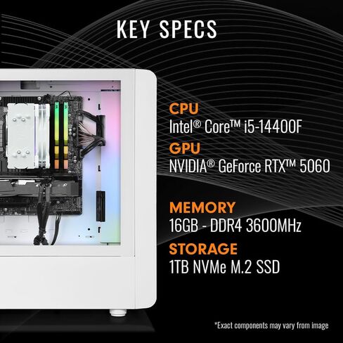 Thermaltake LCGS View i1458H-270 Gaming Desktop (Intel® Core™ i5-14400F, ToughRam 16GB DDR5 5600MT/s RGB Memory, Intel® Arc™ B580, 1TB NVMe M.2, WiFi, Windows 11) V27H-B76K-B58-LCS in Kuwait
