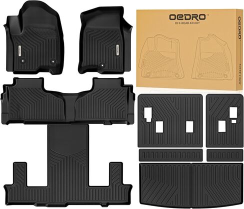 الحصير Oedro Floor Fits لـ Chevrolet Tahoe/ GMC Yukon 2021-2025 W/ 7 مقعد ، مخصص TPE TPE All Weather Trunk مع مسند الظهر لإكسسوارات Chevy Taho in Kuwait