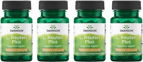 Swanson L. Reuteri Probiotic Plus w/L. Rhamnosus L. Acidophilus & FOS Prebiotic Digestive Support - Promotes Gut Health w/ 7 Billion CFU per Capsule - (30 Veggie Capsules) (3 Pack) in Saudi Arabia