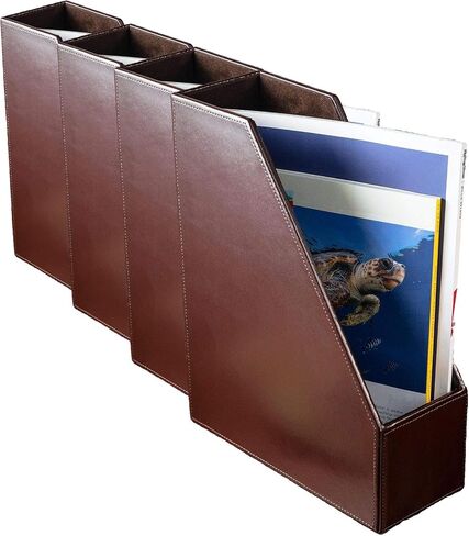 Dacasso Dark Brown Bonded Leather Magazine Rack in Saudi Arabia