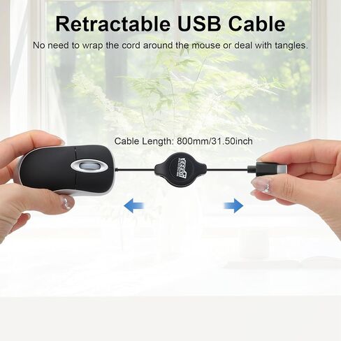EEKEIT MINI Wired USB C Mouse ، 3-button القابلة للسحب ، الفئران البصرية القابلة للسحب in Kuwait