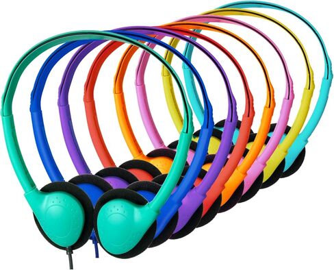 Classroom Headphones Bulk 16 Pack for Kids School,Wholesale Class Set Headphones for Students Children Toddler Teens Boys Girls and Adult Multi Color 3.5mm Jack in Kuwait