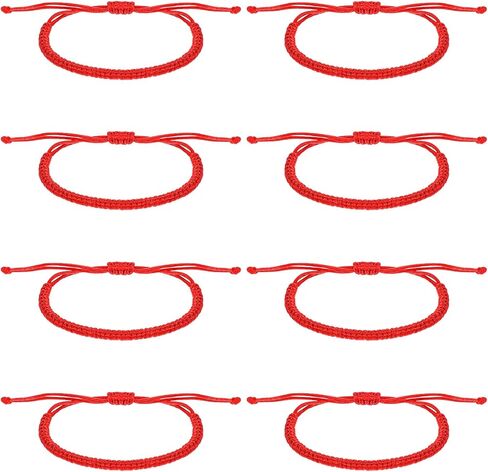 Red String Bracelet, 4Pcs Kabbalah Red Bracelets for Women Men, Waterproof Nylon Adjustable Protection Bracelet for Gifts Good Luck Charm Energy in Kuwait