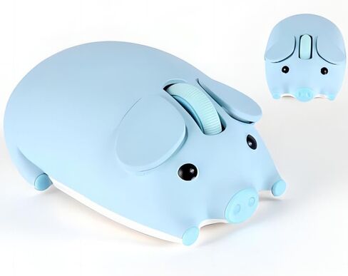 الماوس اللاسلكي الوردي لطيف تصميم خنزير التصميم بلوتوث مزدوج الوضع المحمول مضغوطة خفيفة الوزن صامت صامت كاواي الفئر in Kuwait