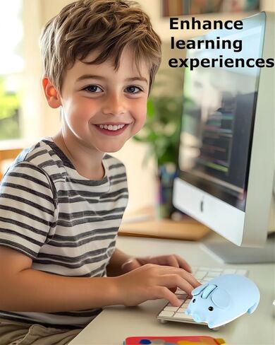 الماوس اللاسلكي الوردي لطيف تصميم خنزير التصميم بلوتوث مزدوج الوضع المحمول مضغوطة خفيفة الوزن صامت صامت كاواي الفئر in Kuwait