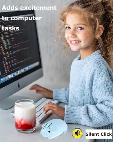 الماوس اللاسلكي الوردي لطيف تصميم خنزير التصميم بلوتوث مزدوج الوضع المحمول مضغوطة خفيفة الوزن صامت صامت كاواي الفئر in Kuwait