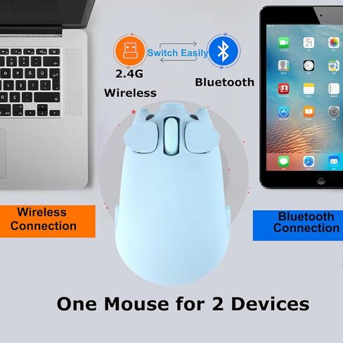 الماوس اللاسلكي الوردي لطيف تصميم خنزير التصميم بلوتوث مزدوج الوضع المحمول مضغوطة خفيفة الوزن صامت صامت كاواي الفئر in Kuwait