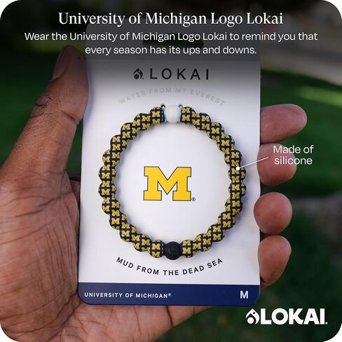 Lokai NFL Football Collection Silicone Beaded Bracelet, Detroit Lions Logo Black (Small) - Beaded Bracelet for Women & Men, Silicone Jewelry Bracelet Slides-On for Comfortable Fit in Kuwait